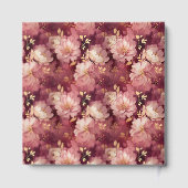 Chic Bourgondië Blush Gold Boho Wedding Guest Book Gastenboek (Achterkant)