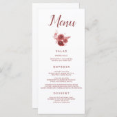 Chic Bourgondië Floral Menu (Voorkant / Achterkant)