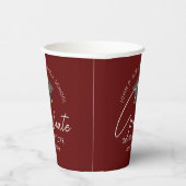 Chic Bourgondië Gepersonaliseerde Graduation Party Papieren Bekers (Rechts)