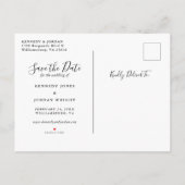 Chic Bourgondië Gold Glitter Wedding Save the Date Aankondigingskaart (Achterkant)