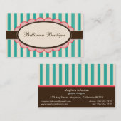 Chic Boutique Designer Visitekaartjes: Groenblauw Visitekaartje (Voorkant / Achterkant)