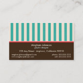 Chic Boutique Designer Visitekaartjes: Groenblauw Visitekaartje (Achterkant)