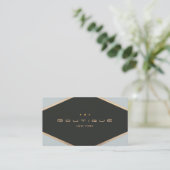 Chic Boutique Diamond Emblem Black en Gold Visitekaartje (Staand voorkant)