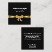Chic Boutique Gold Bow Ribbon Discount Coupon (Voorkant / Achterkant)