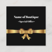 Chic Boutique Gold Bow Ribbon Discount Coupon (Voorkant)