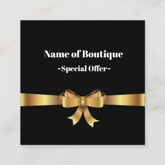 Chic Boutique Gold Bow Ribbon Discount Coupon (Voorkant)
