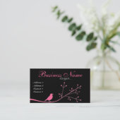 Chic Boutique Pink Bird Visitekaartje (Staand voorkant)