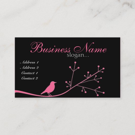 Chic Boutique Pink Bird Visitekaartje (Voorkant)