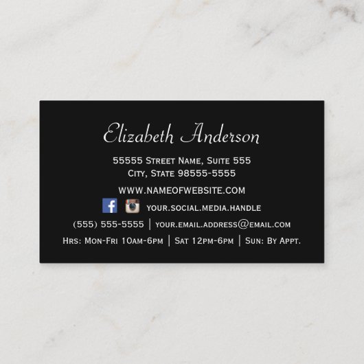 Chic Boutique Red Zebra Print FAUX Glitz Bow Visitekaartje (Achterkant)