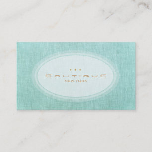 Chic Boutique Simple Turquoise Blue Linen look Visitekaartje