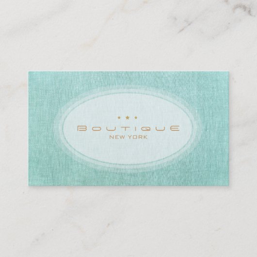 Chic Boutique Simple Turquoise Blue Linen look Visitekaartje (Voorkant)