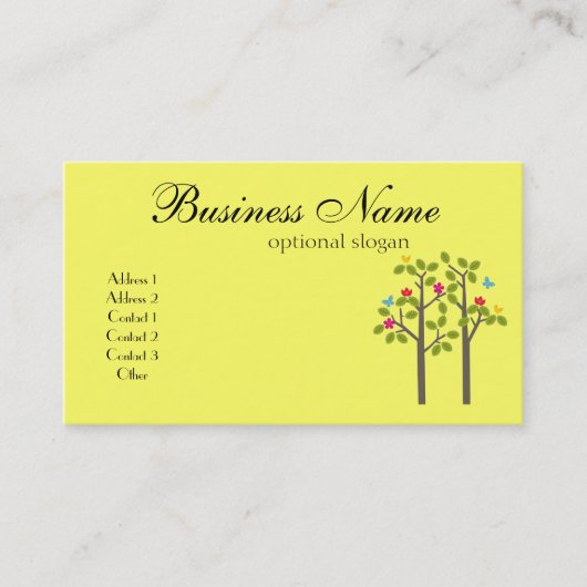Chic Boutique Yellow Visitekaartje (Voorkant)