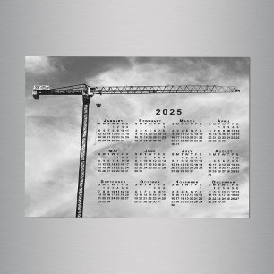 Chic Bouw Kraan Foto 2025 Kalender Magnet