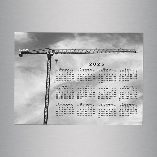 Chic Bouw Kraan Foto 2025 Kalender Magnet