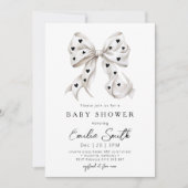 Chic Bow Coquette & hart Baby shower Kaart (Voorkant)
