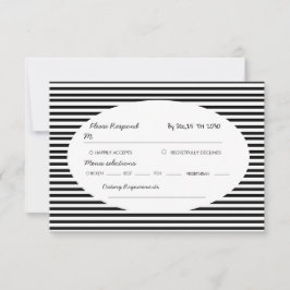 Chic Bow Minimalist Stripe Black White RSVP Kaartje