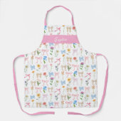 Chic Bow Pink Floral Elegance Pattern Baking Schort (Voorkant)