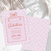 Chic Bow Polka Dot Galentine's Day Brunch Kaart