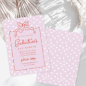 Chic Bow Polka Dot Galentine's Day Diner Kaart