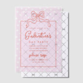 Chic Bow Polka Dot Galentine's Day Party Vellum Uitnodigingen (Offset (Uitnodiging))