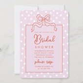 Chic Bow Polka Dot Vrijgezellenfeest Kaart (Voorkant)