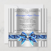 Chic Bowed Silver Invite Kaart (Achterkant)