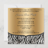 Chic Bowed Zebra Print Invite [Gold] Kaart (Achterkant)