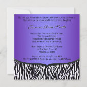 Chic Bowed Zebra Print Invite [Paars] Kaart (Achterkant)