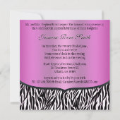 Chic Bowed Zebra Print Invite [Roze] Kaart (Achterkant)