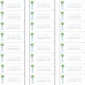 Chic Boxwood Baby shower Guest Adresetiketten Sticker (Voorkant)