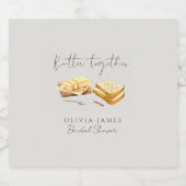 Chic bread and butter bridal shower sparkling wijnetiket (Enkel label)