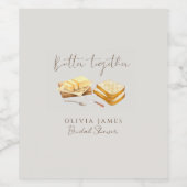 Chic bread and butter bridal shower wijn etiket (Enkel label)