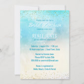 Chic Bridal Luncheon | Blauwgroen blauw Waterverf  Kaart (Voorkant)