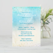 Chic Bridal Luncheon | Blauwgroen blauw Waterverf  Kaart (Staand voorkant)