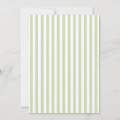 Chic Bridal Shower Modern Script Green Stripes Kaart (Achterkant)
