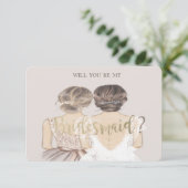 Chic Bride & Bridesmaid, Bridesmaid Kaart (Staand voorkant)