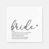 Chic Bride Definition, Vrijgezellenfeest Script Fu Servet (Voorkant)
