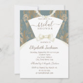 Chic Bride Dress Damask Vrijgezellenfeest Kaart (Voorkant)