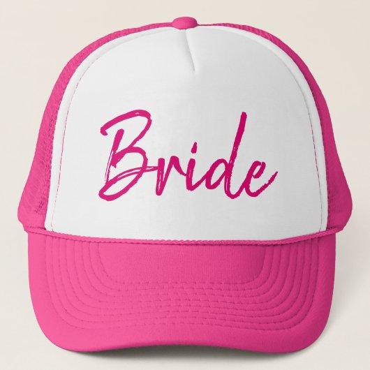 Chic Bride Hot Pink en White Trucker Pet (Voorkant)