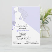 Chic Bride in Veil Bridal Shower Invitation Kaart (Staand voorkant)