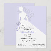 Chic Bride in Veil Bridal Shower Invitation Kaart (Voorkant / Achterkant)