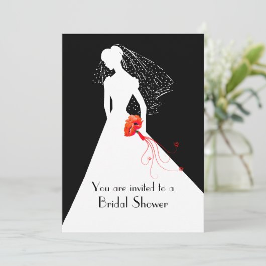 Chic Bride met de Uitnodiging van de Bridal van de (Staand voorkant)