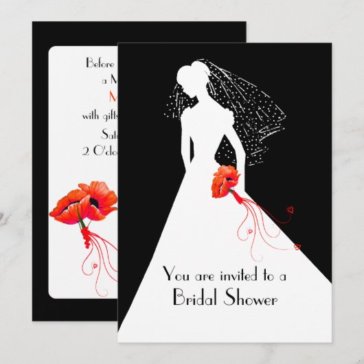 Chic Bride met de Uitnodiging van de Bridal van de (Voorkant / Achterkant)