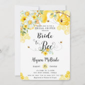 Chic Bride to Bee Yellow Floral Vrijgezellenfeest Kaart (Voorkant)
