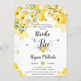 Chic Bride to Bee Yellow Floral Vrijgezellenfeest Kaart