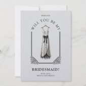 Chic Bridesmaid Black Polka Dots Ornate Dome (Voorkant)