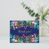 Chic Bright Bloemen Dank u Briefkaart (Staand voorkant)