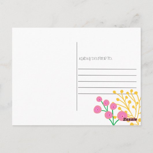 Chic Bright Bloemen Dank u Briefkaart (Achterkant)