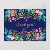 Chic Bright Bloemen Dank u Briefkaart (Voorkant)