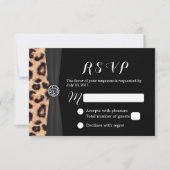 Chic Bright Diamond & Leopard Print Wedding RSVP (Voorkant)